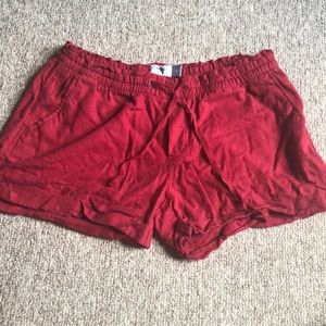 Old navy red linen drawstring shorts